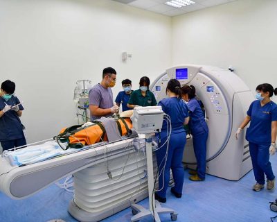 此次檢查使用的160切電腦斷層掃描設備，床台可承重高達300公斤，屬於目前台灣少見可支援大型動物檢查的高階影像設備